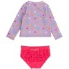 RuffleButts Baby/Toddler Girls UPF50+ Long Sleeve Zipper Rash Guard 2-Piece - 2 of 4