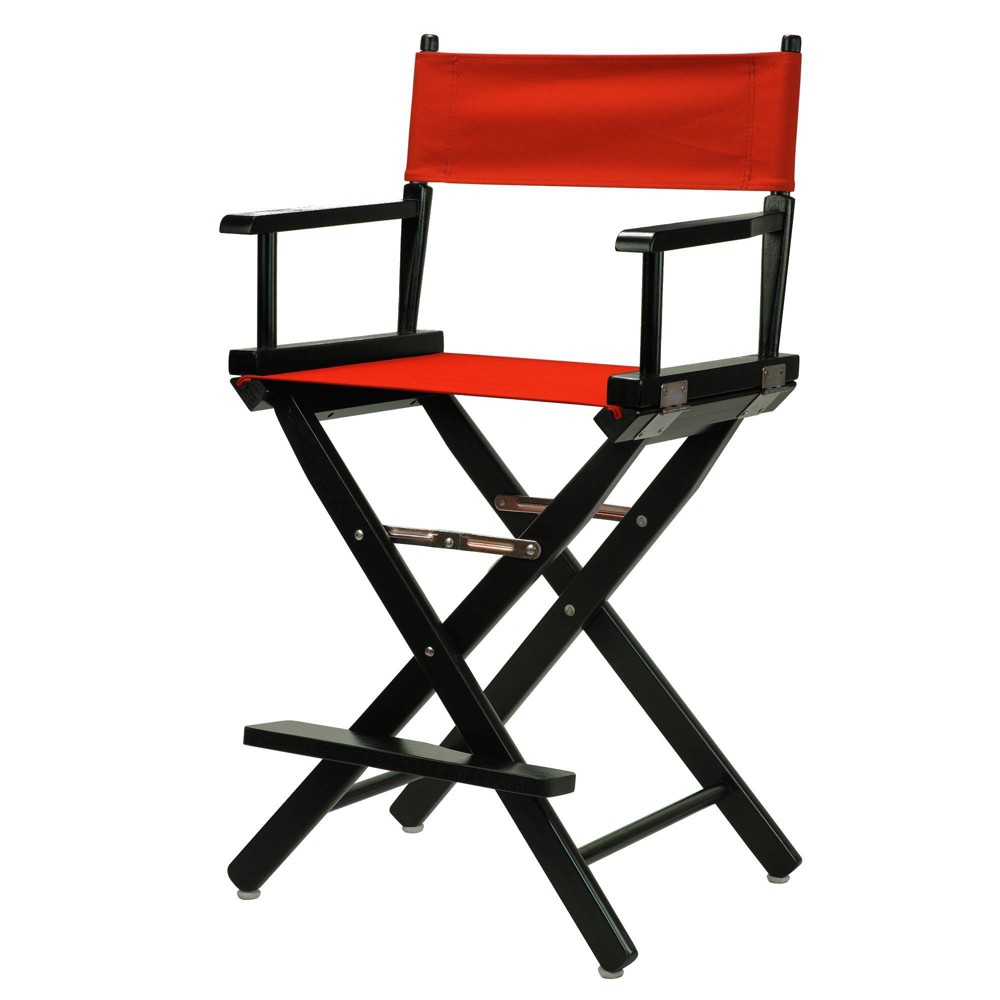 Photos - Chair Counter-Height Director's  - Black Frame, Red Canvas