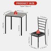5-Piece Kitchen Table Chairs Set for Small Space Dining, Space Saving Square Table & 4 Chairs Compact Dinette Set for Kitchen & Dining Room - 4 of 4