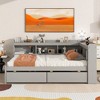 Full Size Bed with L-shaped Bookcases and Drawers - 3 of 4