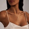 Lariat Gold Necklace for Women: Dainty 14K Gold Plated/Silver Y-Shaped Beaded Drop Chain, Trendy Gift - 4 of 4