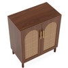 Lirago 59" Sideboard Buffet Set of 2 Accent Rattan Storage Cabinet with Doors Entryway Table for Living Room Dining Room Kitchen Brown - 2 of 3