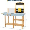 Kids Wooden Mud Kitchen Playset - 39.3" Outdoor Pretend Play with Clear Planter, Removable Sink & Chalkboard (Ages 3+) - 2 of 4
