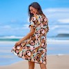 Women's Tropical Leaf Short Sleeve Flounce Hem Mini Dress - Cupshe - 4 of 4