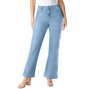 Roaman's Plus Size Whitney Jean With Invisible Stretch - 1 of 4