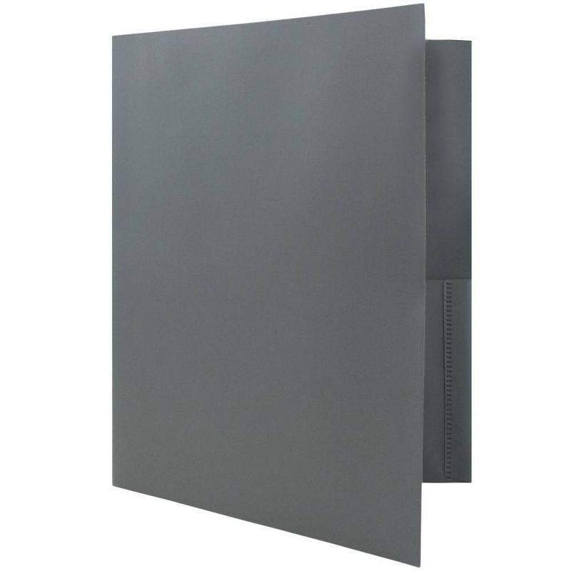 JAM 6pk 2 Pocket Plastic Folder - Gray, 5 of 7