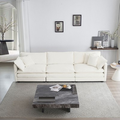 NicBex Couches for Living Room 41.4" Single Deep Seat Sofa Chenille Upholstered Armchair 1 Seater Reading Chair With 1 Pillow for Bedroom