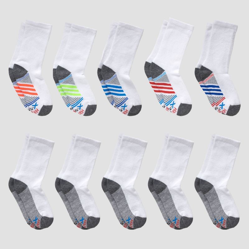 Hanes Boys' 10pk Premium Crew Socks, 1 of 5