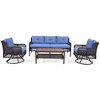 Maggift Outdoor Patio Seating Sets, Distinctive Conversation Friendly Design, Perfect for Gardens, Patios, Living Spaces, Blue, 72.1"*27.8"*31.1" - 4 of 4