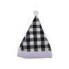 Unique Bargains Christmas Hat Plaid Christmas Hat Polyester 11.02"x15.75" 1 Pc - 4 of 4