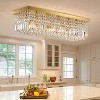 Siljoy Modern Crystal Chandelier, Rectangle Chandelier Rectangular Flush Mount Pendant Ceiling Light Fixture for Indoor - 2 of 4