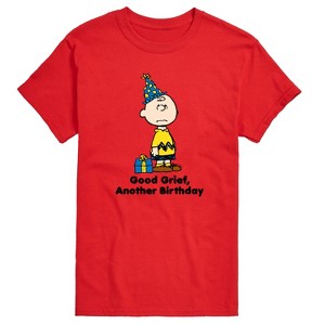 Men's - Peanuts - Charlie Brown Good Grief Another Birthday Short Sleeve Graphic T-Shirt - 1 of 4