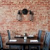 Costway Wall Sconce Wall Light Fixture Black Metal Industrial Vintage Rustic Retro Style Indoor Outdoor Wall Lamp Bar Loft Wire Cage with Bulb - 4 of 4
