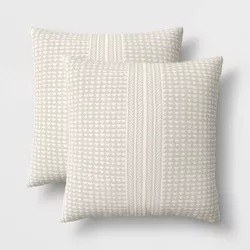 2pk DuraSeason Fabric™ Outdoor Throw Pillow Geo Stripe - Threshold™