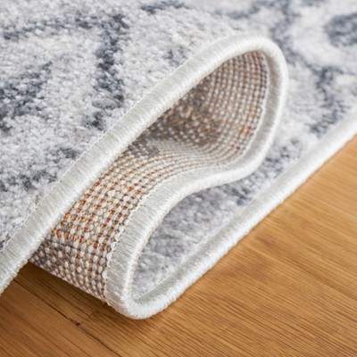 Ivory and Dark Grey Abstract Hand-knotted Square Rug