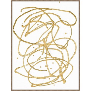 32"x42" Gold Combo V by Renee W. Stramel: Modern Abstract Lithograph, Brown Frame - Amanti Art - 1 of 4