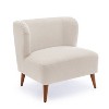 Comfort Pointe Vesper Boucle Accent Chair Milky White: Armless, Wingback, Wood Legs, Foam Cushion - 2 of 4