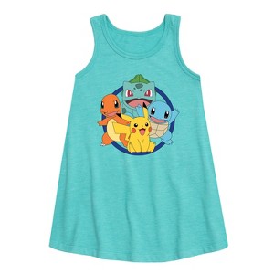 - Pokémon - Pokémon Round Group Graphic Sleeveless Aline Dress - 1 of 3