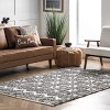 Nuloom Mcclaire Handmade High Low Wool Shaggy Geometric Diamonds Indoor Area Rug, Gray, 4'x6' - 2 of 4