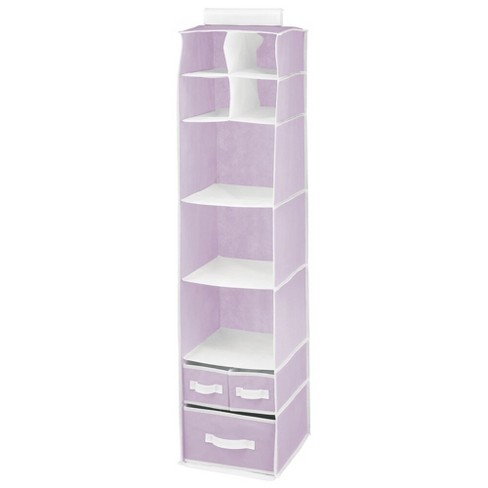 Mdesign Over Closet Rod Nursery Storage Organizer With Drawers Purple White Target