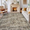 Machine Washable Vintage Floral Printed Area Rug Non Slip Traditional Distressed Floor Cover Soft Low Pile Indoor Mat for Kitchen Laundry Bedroom - 4 of 4