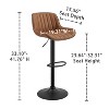 Art Leon Set of 4 Faux Leather Swivel and Height Adjustable Barstool - 3 of 4