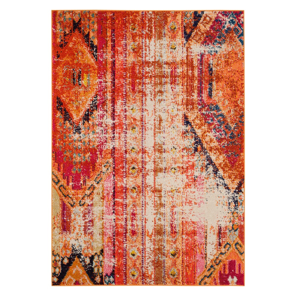3'x5' Geometric Design Accent Rug Orange - Safavieh