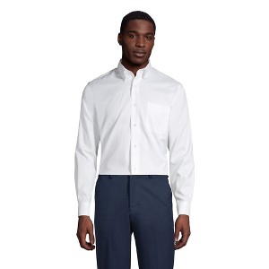 Lands' End School Uniform Men's Long Sleeve No Iron Pinpoint Dress Shirt - 1 of 4