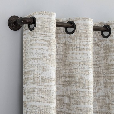 96" x 40" Beige Linen Blackout Grommet Curtain Panel