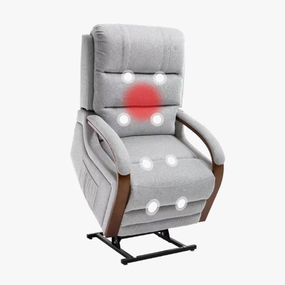 Aukfa Power Lift Recliner Chair with Massage & Heat – Dual Motor Electric Recliner for Elderly, 180° Adjustable Backrest