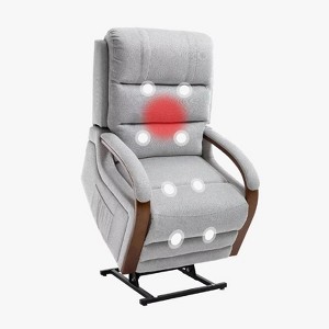 Aukfa Power Lift Recliner Chair with Massage & Heat – Dual Motor Electric Recliner for Elderly, 180° Adjustable Backrest - 1 of 4