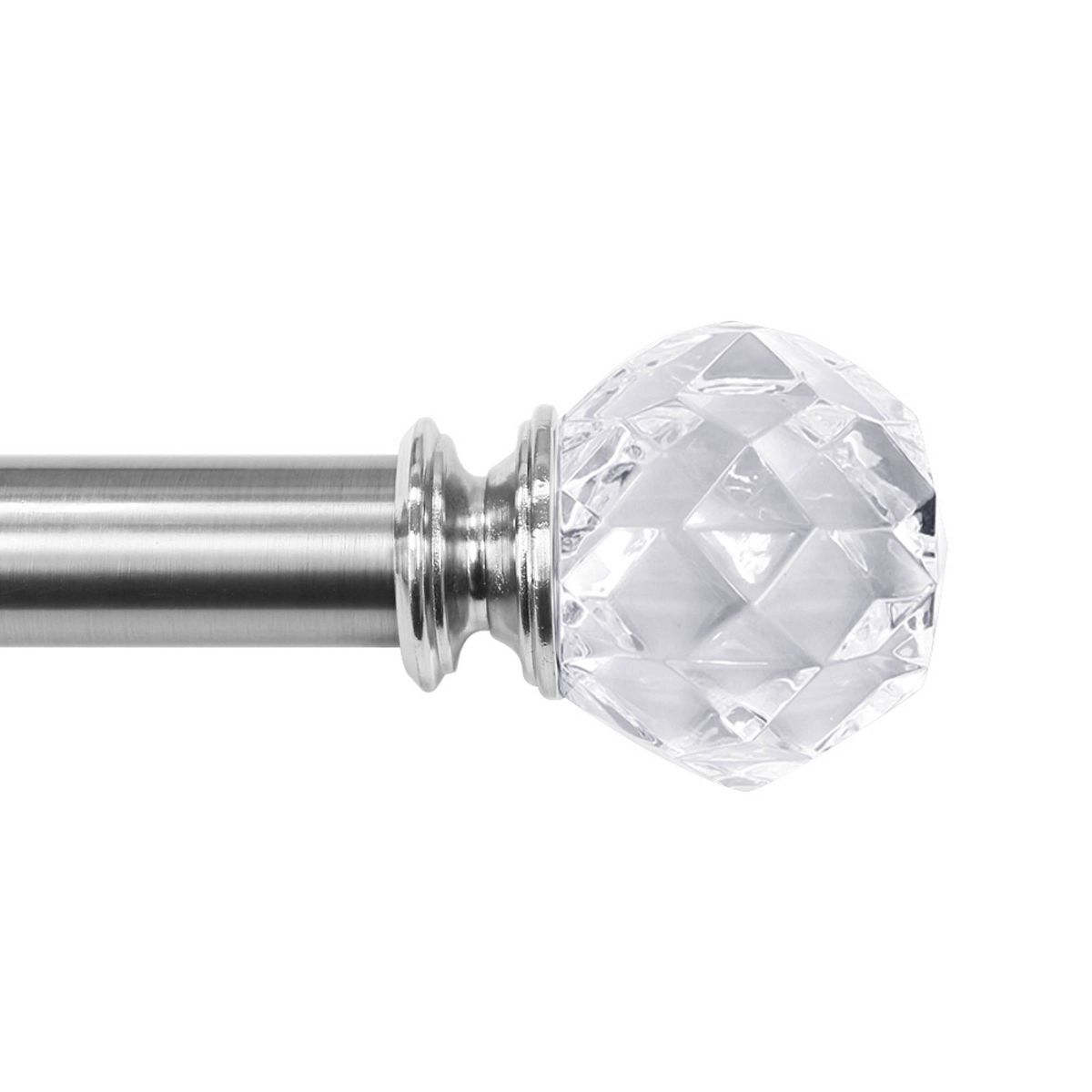 Lumi Home Furnishings 1" 50" x 144" Faceted Crystal Sphere Finial Curtain Rod Set - thumbnail 6