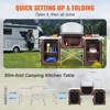 VEVOR Camping Kitchen Table, Folding Outdoor Cooking Table with Storage Carrying Bag, Aluminum Cook Station 3 Cupboard & Detachable Windscreen - 4 of 4
