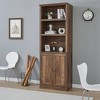 Vynxaria Rustic Brown 1 - Door Bookshelf with 3 Open Shelves - 3 of 4