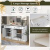 Kitchen Sideboard Storage Buffet Cabinet with 2 Drawers & 4 Doors Adjustable Shelves(Antique White) - 4 of 4