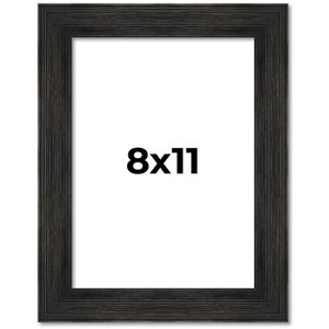 PosterPalooza | 8x11 Wide Barnwood Picture Frame, UV Acrylic, 6 Finishes - Grey, Brown, White, and Black - 1 of 4