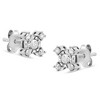 Haus of Brilliance Silver 1/4 Cttw Diamond "X" Shaped Stud Earrings - 3 of 4