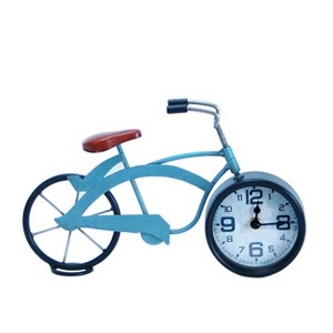 VIP Metal 11 in. Blue Bicycle Table Clock - 1 of 2