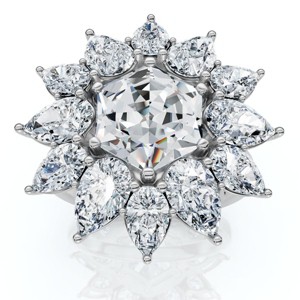 Pompeii3 Certified 5Ct Hexagon Diamond High Jewelry Ring 14k Gold or Platinum Lab Created - 1 of 4