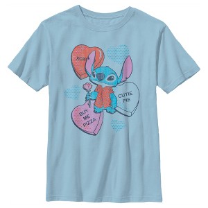 Boy's Lilo & Stitch Valentine's Day Candy Hearts T-Shirt - 1 of 4