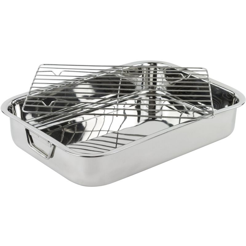 Lexi Home Stainless Steel Roasting Pan with Rack, 1 of 6