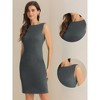 INSPIRE CHIC Women's Sleeveless Boat Neck Casual Office Sheath Dresses - 2 of 4