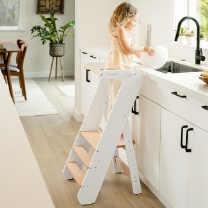 Comfy Cubs Kids Step Stool for Ages 3+, 3 Height Adjustable Toddler Tower for Kitchen Sink & Bathroom Access - 1 of 4