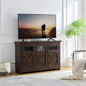 NicBex TV Stand for 65 Inch TV with Round Metal Knobs,TV Entertanment Center with 3 Glass Doors Cabinet,TV Console Table for Living Room - 1 of 4