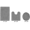 Edge Bath Rug 100% Premium Cotton Ultra-Soft Water Absorbent Tufted Solid Reversible 3 Piece Bathroom Rug Set for Machine Washable Bathmat - 2 of 4