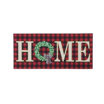 Evergreen Buffalo Check HOME Sassafras Indoor Outdoor Switch Doormat 1'10"x10" Red