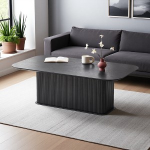 Walnut Wood & Metal Modern Coffee Table - 1 of 4