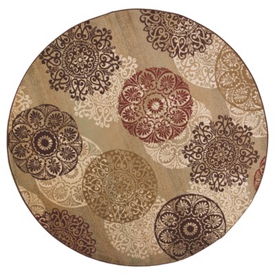 Sage Medallion Pressed/Molded Round Area Rug 7'7" - KAS Rugs