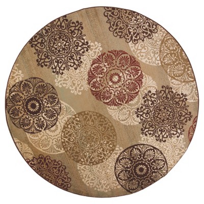 Sage Medallion Pressed/Molded Round Area Rug 7'7" - KAS Rugs