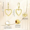 Sterling Silver Heart Earrings for Women 14K Gold Plated Openwork Love Heart Dangle Earrings Drop Leverback Huggie Hoop - 4 of 4